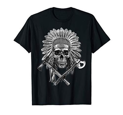 Native American T Shirt Chief Pipe Skull Eternal Spirit Gift