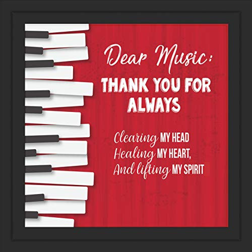 Music themed decor | Unique 7x7inch Music Wall Art for Bedroom or Music Studio Decor | Framed Wall Decor | Gifts for Piano or Keyboard Player | Music Art for Musician