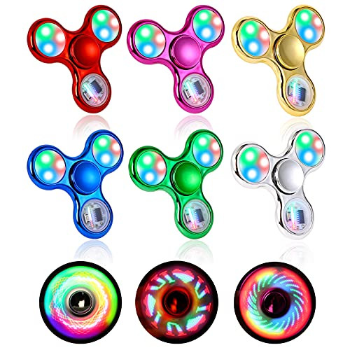 GOHEYI Fidget Spinners 6 Pack- Light up Fidget Spinner Toy LED Light Rainbow Finger Toy - Hand Fidget Spinners Toy for ADHD Anxiety Toys Relief Stress Reducer for Kids and Adults GOHEYI Fidget Spinners 6 Pack- Light up Fidget Spinner Toy LED Light Rainbow Finger Toy - Hand Fidget Spinners Toy for ADHD Anxiety Toys Relief Stress Reducer for Kids and Adults