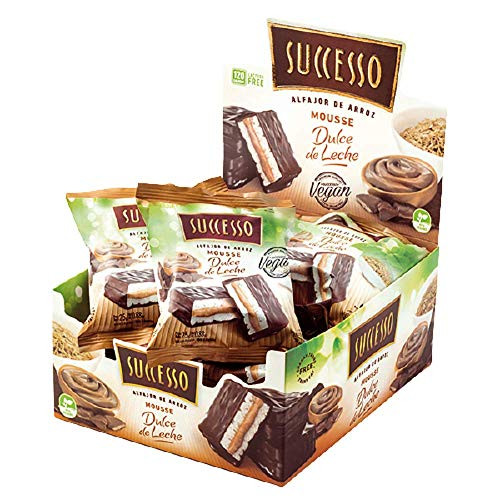 Argentina Alfajores Successo- Yamani Rice Chocolate Coated Cookies Filled with Argentinian Dulce de Leche Mousse- Typical Argentina Food- Argentina Candy Great for Gift -Box of 12 Units-