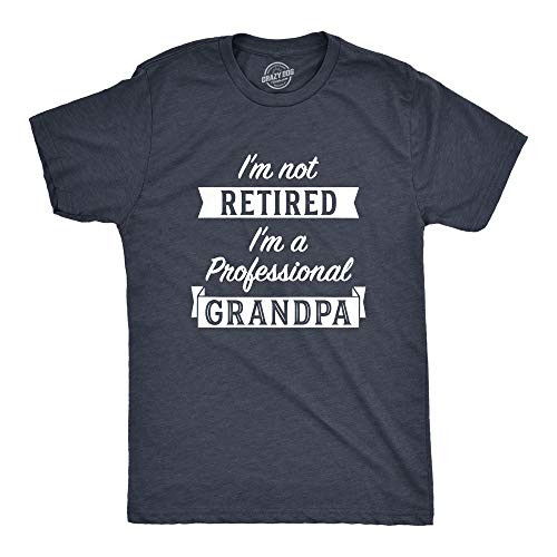 Mens Im Not Retired Im A Professional Grandpa T Shirt Funny Papa Fathers Day Tee -Heather Navy- - 3XL