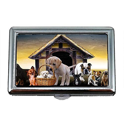 Cigarette Case Box-Animals Dogs Puppies Dog Kennel Cute Puppy Family-Business Card Holder Business Card Case Stainless Cigarette Case Box-Animals Dogs Puppies Dog Kennel Cute Puppy Family-Business Card Holder Business Card Case Stainless