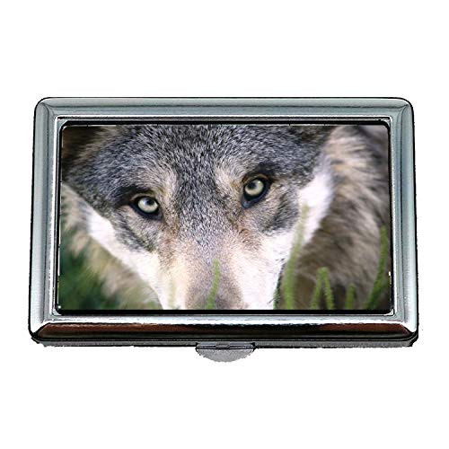 Cigarette Storage Case/Box-Wolf Animal Dog Mammal Wild Animal Canine-Business Card Holder Business Card Case Stainless Cigarette Storage Case/Box-Wolf Animal Dog Mammal Wild Animal Canine-Business Card Holder Business Card Case Stainless