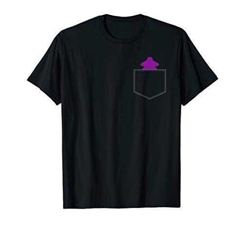 Fake Pocket Purple Meeple Board Games Cute Gamers T-Shirt