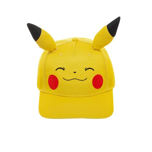 Bioworld Pokemon Pikachu Big Face Pre-Curved Bill Snapback Hat