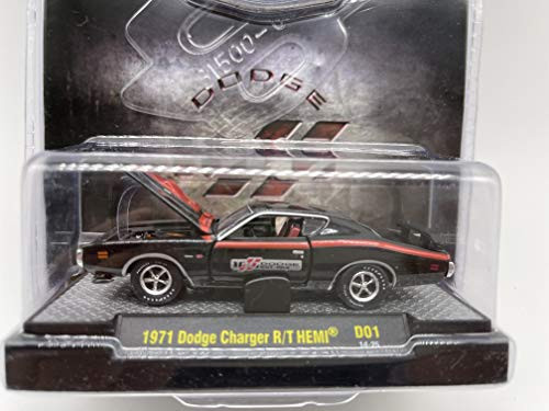 M2 Machines by M2 Collectible 1971 Dodge Charger R/T HEMI 1-64 Scale D01 14-25 Black/Red Details Like NO Other