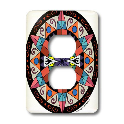 3dRose lsp_23186_6 Hex Sign 1 Pennsylvania Dutch Luck Protection Symbol 2-Plug Outlet Cover