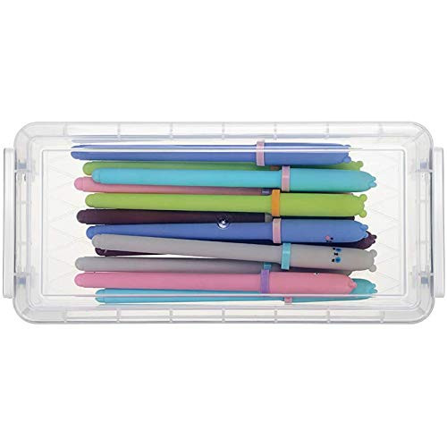 oUUoNNo Boxes for Pencils Watercolor Brush Pens Colored Boxes Office Storage Pencil Box for Kids Container Drawing Tools Boxes for Pencils -6 Pack-