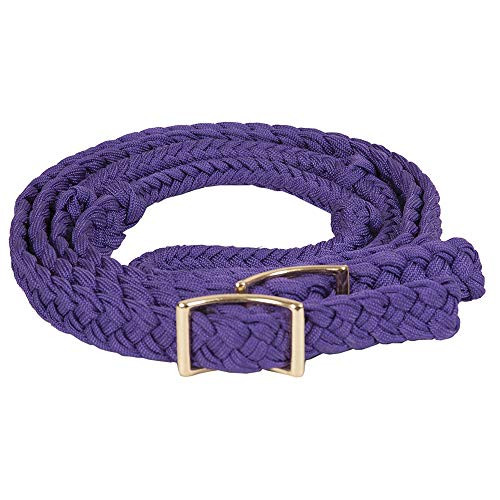 Mustang Nylon Braided Contest Rein Purple