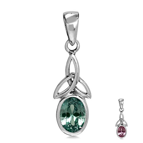 Silvershake Simulated Color Change Alexandrite 925 Sterling Silver Triquetra Celtic Knot Pendant Silvershake Simulated Color Change Alexandrite 925 Sterling Silver Triquetra Celtic Knot Pendant