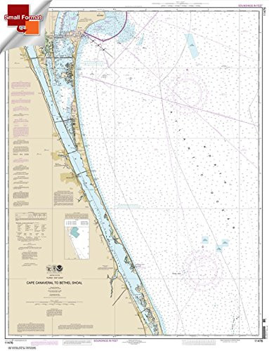 Paradise Cay Publications- Inc. NOAA Chart 11476- Cape Canaveral to Bethel Shoal 21.00 x 27.40 -Small Format Waterproof-