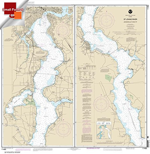 Paradise Cay Publications- Inc. NOAA Chart 11492- St. John's River Jacksonville to Racy Point 21.00 x 20.47 -Small Format Waterproof-