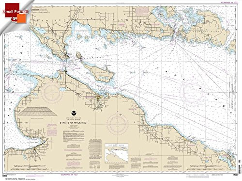 NOAA Chart 14880- Straits of Mackinac 21.00 x 28.24 -Small Format Waterproof-