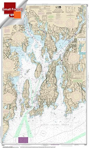 Paradise Cay Publications NOAA Chart 13221- Narragansett Bay 21.00 x 34.45 -Small Format Waterproof-
