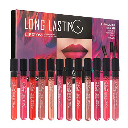 DAGEDA Liquid Lipstick Set-12Pcs Matte Velvety Liquid Lipstick Kit-Waterproof Long Lasting Lip Gloss and Non-Stick Cup Liquid Lipgloss Moisturizer Matte Lip Beauty Cosmetics Makeup Sets For Girls Women DAGEDA Liquid Lipstick Set-12Pcs Matte Velvety Liquid Lipstick Kit-Waterproof Long Lasting Lip Gloss and Non-Stick Cup Liquid Lipgloss Moisturizer Matte Lip Beauty Cosmetics Makeup Sets For Girls Women