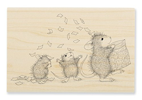 STAMPENDOUS House Mouse Wood Stamp, Tossing Confetti