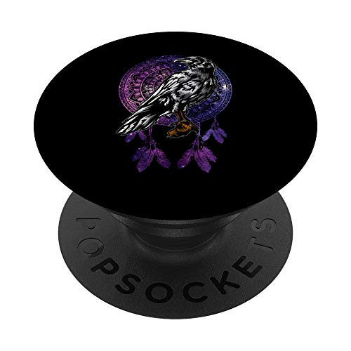 Raven Spirit Animal Totem Indigenous Native American Graphic PopSockets PopGrip- Swappable Grip for Phones  and  Tablets