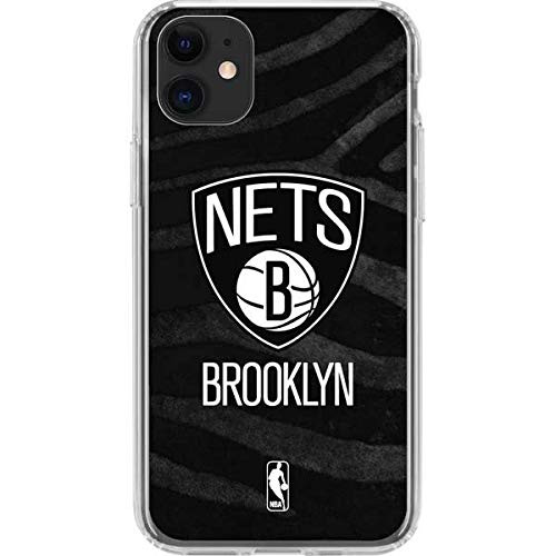 Skinit Clear Phone Case Compatible with iPhone 11 - Officially Licensed NBA Brooklyn Nets Black Animal Print Design