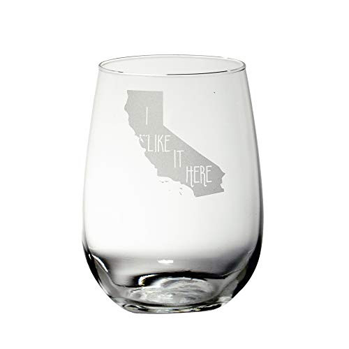 California I Like It Here Wine Glass
