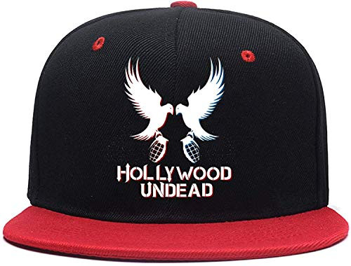 Gouzilei Unisex Hip Hop Trucker Hat Sweat-Absorbing Hollywood Undead Hip Hop Band Logo Basic Men's Women Hat Adjustable Red