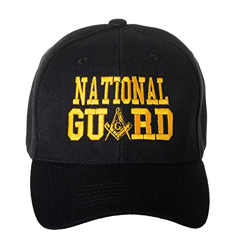 United States National Guard Masonic Square and Compass Embroidered Black Baseball Cap United States National Guard Masonic Square and Compass Embroidered Black Baseball Cap