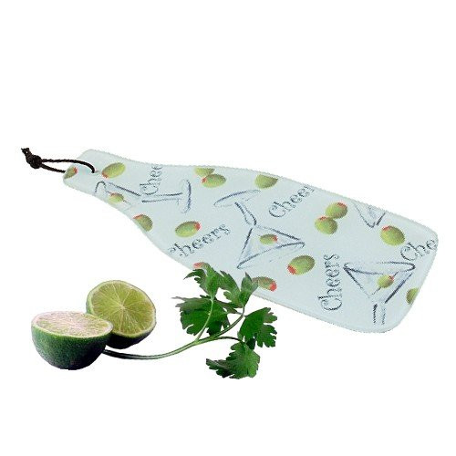 BigKitchen Martini  and  Olives Tempered Glass Kitchen Cutting Board