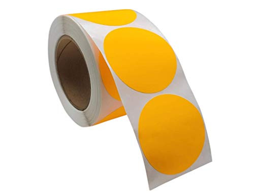3inch QSRProducts Permanent Color Code Dot Stickers- 500 Labels -Fluorescent Orange- - 3 Inch Round Coding Labels