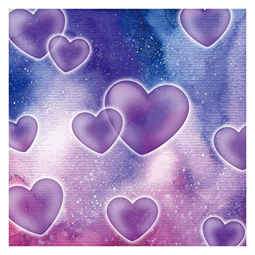 Funnytree 6x6ft Early 2000s Purple Heart Photo Background Photography Backdrop Vintage Old School Love Glamour Shot 80s 90s Birthday Party Banner Decorations Girls Kids Portrait Selfie Props