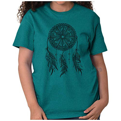 Native American Indian Wolf Dream Catcher Crewneck Tees T Shirt Women
