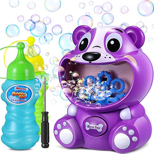 iBaseToy Bubble Machine - Bubble Blower 500Plus Bubbles Per Minute- Automatic Bubble Maker with 8 Bubble Wands for Kids Toddlers Outdoor Party Play - Bubble Machine with 2 Bottles of Bubble Solution iBaseToy Bubble Machine - Bubble Blower 500Plus Bubbles Per Minute- Automatic Bubble Maker with 8 Bubble Wands for Kids Toddlers Outdoor Party Play - Bubble Machine with 2 Bottles of Bubble Solution
