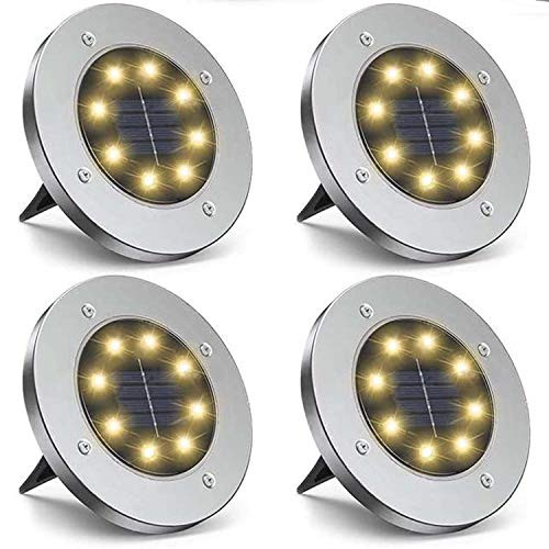 Solar Ground Lights-8 LED Solar Lights Outdoor- Waterproof Solar Garden Lights- for Landscape- Walkway- Lawn- Steps Decks- Pathway Yard Stairs Fences- LED lamp- Waterproof -4pack- Solar Ground Lights-8 LED Solar Lights Outdoor- Waterproof Solar Garden Lights- for Landscape- Walkway- Lawn- Steps Decks- Pathway Yard Stairs Fences- LED lamp- Waterproof -4pack-