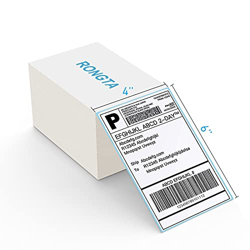 Rongta Thermal Label Printer Shipping Label Printer 4x6 Label Printer Easy Setup Barcode Printer Compatible with Windows  and  MAC for Ebay- Amazon- FedEx- UPS- Shopify- Paypal -500pcs 4x6 Label-
