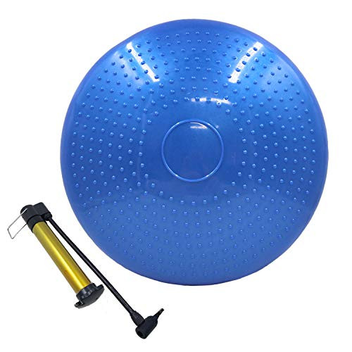 LiXiongBao Wiggle Seat-Air Inflated Stability Wobble Cushion- Balance Disc Wiggle Seat- Flexible Seating Classroom with Air Pump Sensory Kids -Blue-