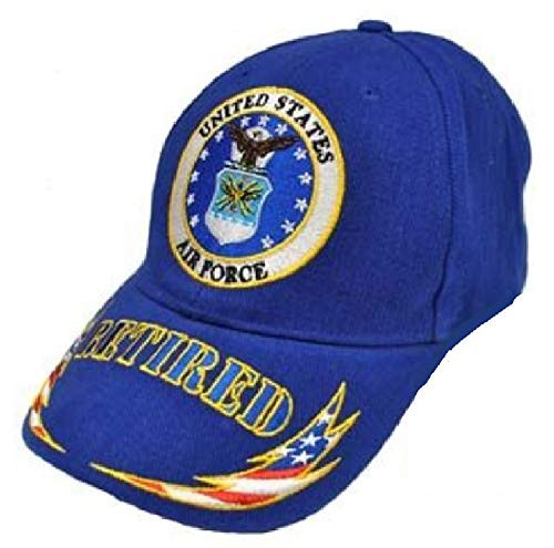 United States Air Force Retired Blue Hat Cap USAF-Blue-One Size -Flag-