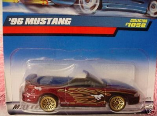 Mattel Hot Wheels 1999 1:64 Scale Maroon 1996 Ford Mustang Die Cast Car Collector #1058 Mattel Hot Wheels 1999 1:64 Scale Maroon 1996 Ford Mustang Die Cast Car Collector #1058