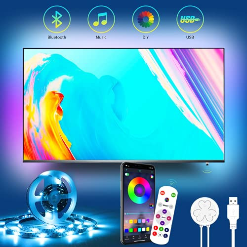 TV LED Backlight- Hiromeco 11.5FT Bluetooth TV LED Strip Lights with Smart APP Control-Bias Backlight Kit for 50 55 Inch- USB Powered Lighting TV LED Lights for Gifts- Gaming Room TV LED Backlight- Hiromeco 11.5FT Bluetooth TV LED Strip Lights with Smart APP Control-Bias Backlight Kit for 50 55 Inch- USB Powered Lighting TV LED Lights for Gifts- Gaming Room