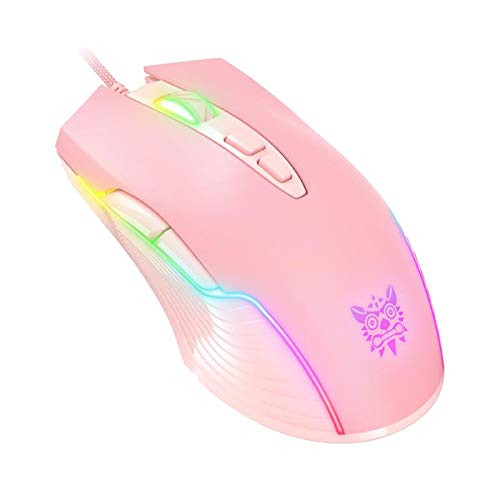 Prettyia Gaming Mouse 7 Button USB Wired LED Breathing Button 6400 DPI for Laptop PC Computer Mice