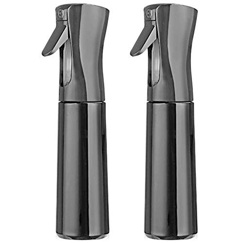 Hair Spray Bottle Empty Plastic Trigger Spray Bottle Refillable Fine Mist Sprayer Bottle 2 Pack 10oz /300ml for Hair Styling- Cleaning- Garden Continuous Water Mister -BlackPlusBlack-