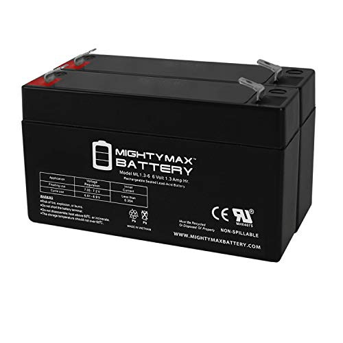 Mighty Max Battery 6V 1.3Ah SLA Replacement Battery for DURA6-1.3F - 2 Pack Brand Product