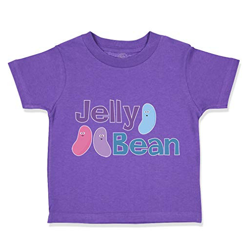 Custom Toddler T-Shirt Jelly Bean Funny Humor Cotton Boy  and  Girl Clothes Funny Graphic Tee Purple Design Only 6 Months