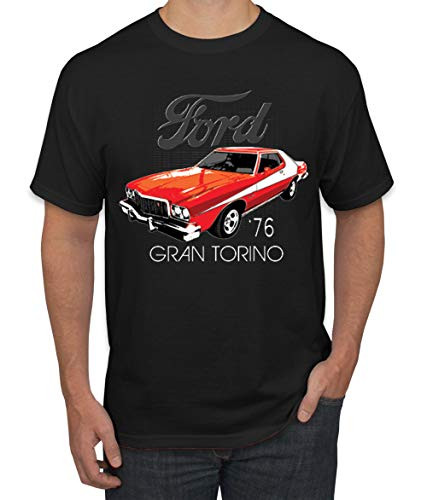 Ford '76 Gran Torino Vintage Car Cars and Trucks Men's Graphic T-Shirt- Black- 2XL