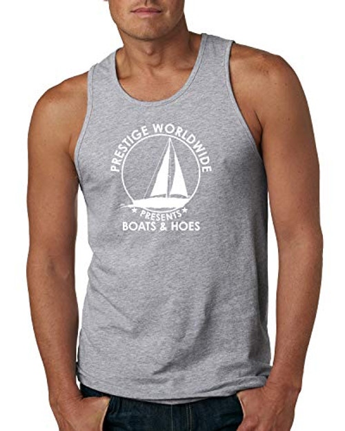 Wild Bobby Prestige Worldwide Funny Boats and Hoes | Mens Pop Culture Graphic Tank Top- Heather Grey- Large Wild Bobby Prestige Worldwide Funny Boats and Hoes | Mens Pop Culture Graphic Tank Top- Heather Grey- Large