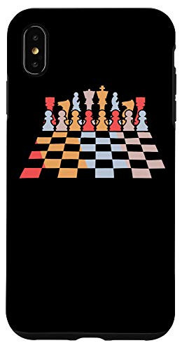 iPhone XS Max Retro Chess Board And Pieces Chess Player Chess Lovers Chess Case