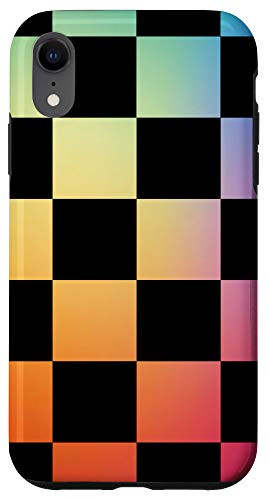 iPhone XR Rainbow Checkered Pattern Big checkerboard Case