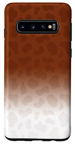 Galaxy S10 Ombre Burgundy Orange Red Giraffe Print Animal AEW076 Case