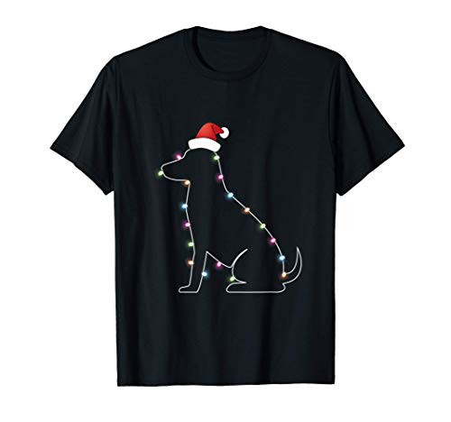 Santa Dog Christmas color led light Funny Xmas Dog T-Shirt Santa Dog Christmas color led light Funny Xmas Dog T-Shirt