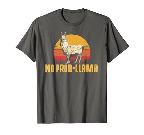 NO PROB-LLAMA Retro Funny Llama Alpaca Graphic T-Shirt