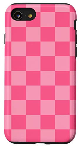 iPhone SE -2020- / 7 / 8 Cute Pink Checkerboard Pattern Chess Checkered Lover Case