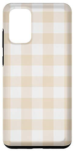 Galaxy S20Plus Orange Gray Gingham Plaid Rustic Pattern AEH582 Case