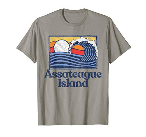 Assateague Island Retro Surfer Vintage Beach  and  Wave T-Shirt